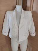 Blazer  blanc crème  en lin