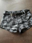 Short damier ceinture