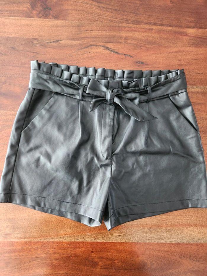 Short Simili Cuir Noir Nafnaf - photo numéro 1