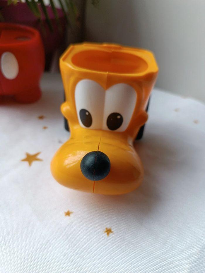 Disney Pluto viewer Mickey jumelle tasse plastique tête face Nestlé Mcdo McDonald's 1999 1992 - photo numéro 2