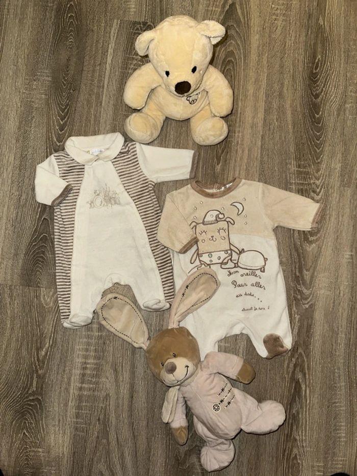 2 pyjamas mixte 1 mois bébé - photo numéro 1