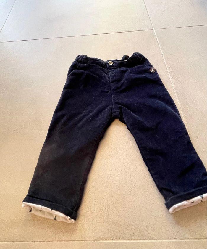 Sergent Major Pantalon velours  côtelé bleu marine garçon 18 mois - photo numéro 3