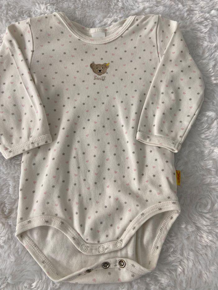 Bodie Body Steiff ourson etoiles rose gris blanc 12 mois 74 cm - photo numéro 2