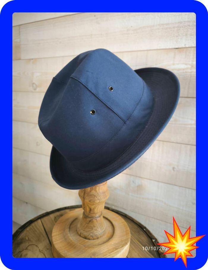 Chapeau fedora bleu vintage taille 54 - photo numéro 1