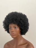 Perruque afro cheveux crépus brune foncé/ noire