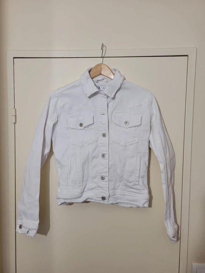 Veste en jean Zara blanc taille S - photo numéro 1