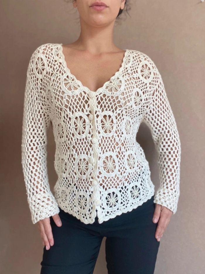 Vintage crochet handmade 90s y2k top - photo numéro 2