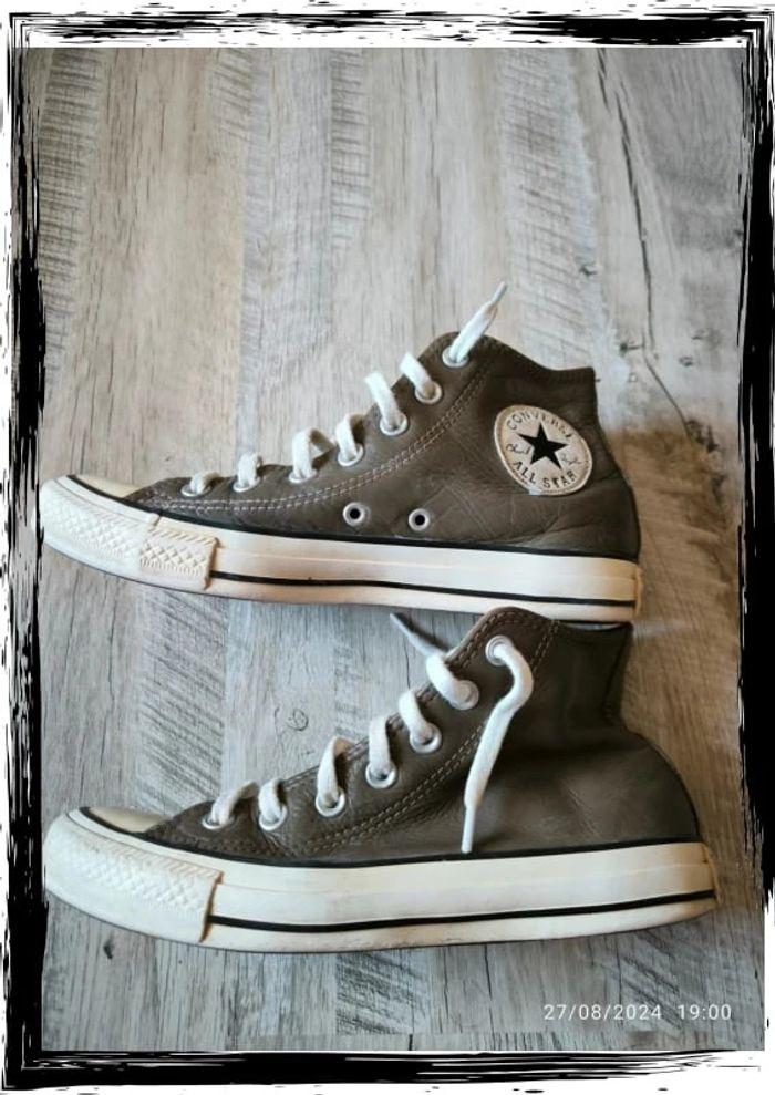 Basket   Converse en cuir gris foncé pointure 37 - photo numéro 5