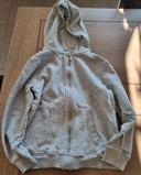 Gilet gris à capuche