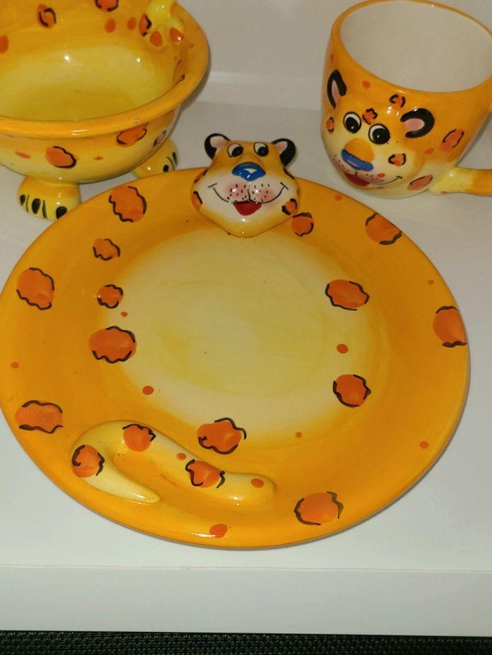 Ensemble déjeuner enfant 3 pièces assiette bol et mug lion - photo numéro 2