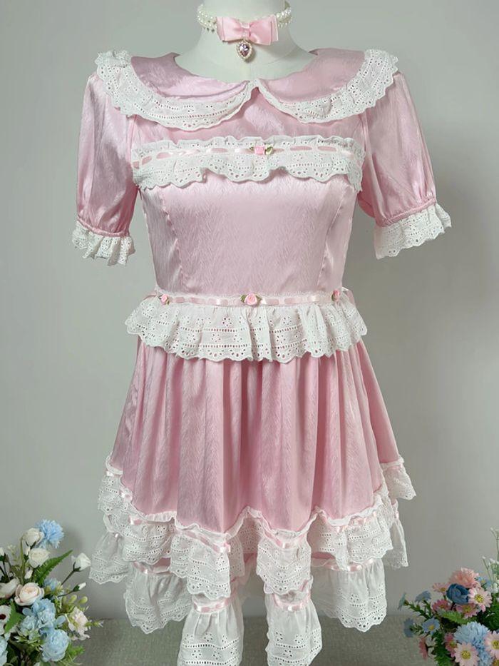 Dress Robe Pink Rose Princess Barbie Cute Kawaii Lolita Cosplay - photo numéro 5