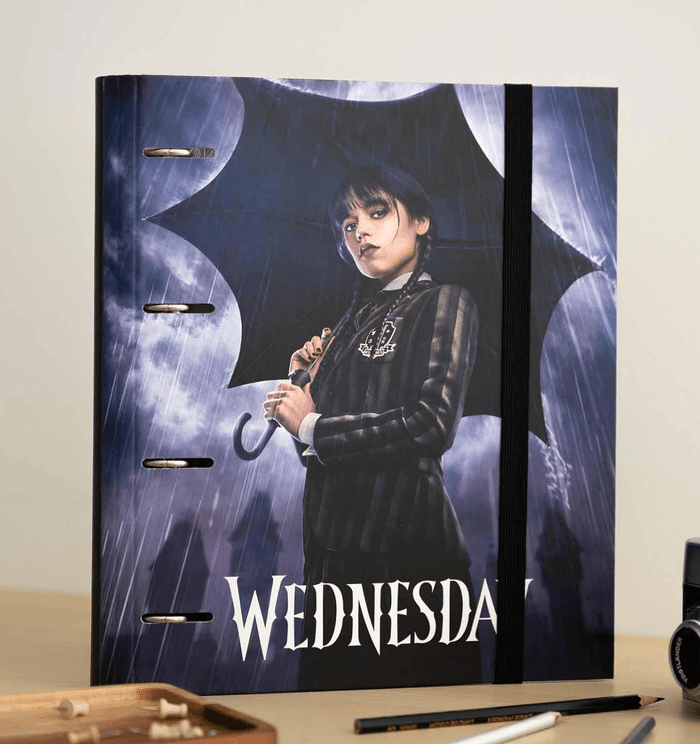 Classeur A4 4 Anneaux Mercredi Addams, Classeur Rigide 4 Anneaux, Format 27 x 32 cm | - photo numéro 4