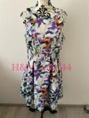 Robe ballon sans manche blanc motifs multicolore nid d’abeille neuf H&M taille 44