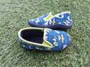 Chaussons garçon marque troti taille 24, motif dinosaures, bleu, jaune