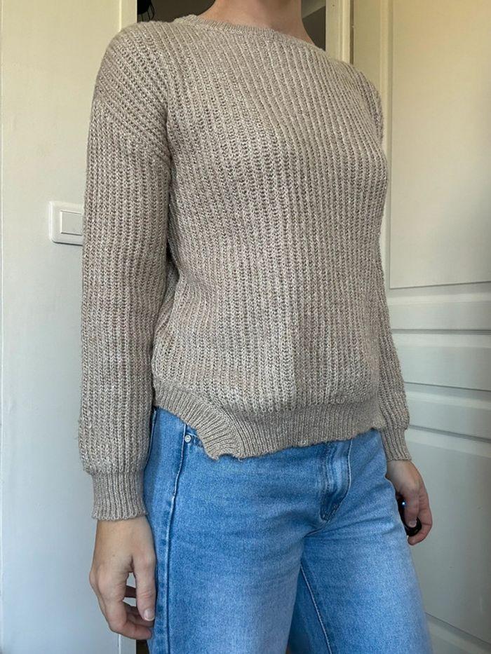 Pull maille court beige Kiabi taille 34 💖 - photo numéro 2