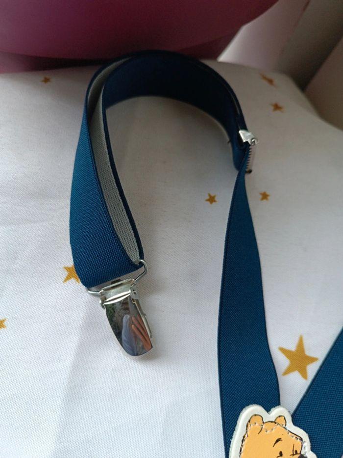 Bretelle Winnie l'ourson the pooh Disney bleu marine nuit blue strap réglable ajustable suspenders - photo numéro 3