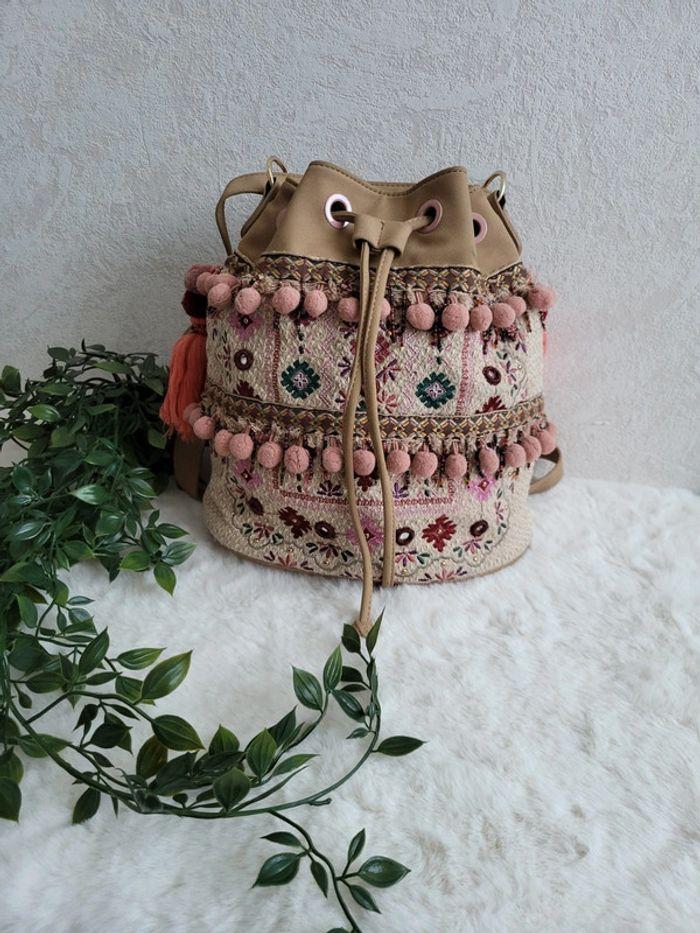 Sac bourse bohème beige multicolore parfois - photo numéro 1