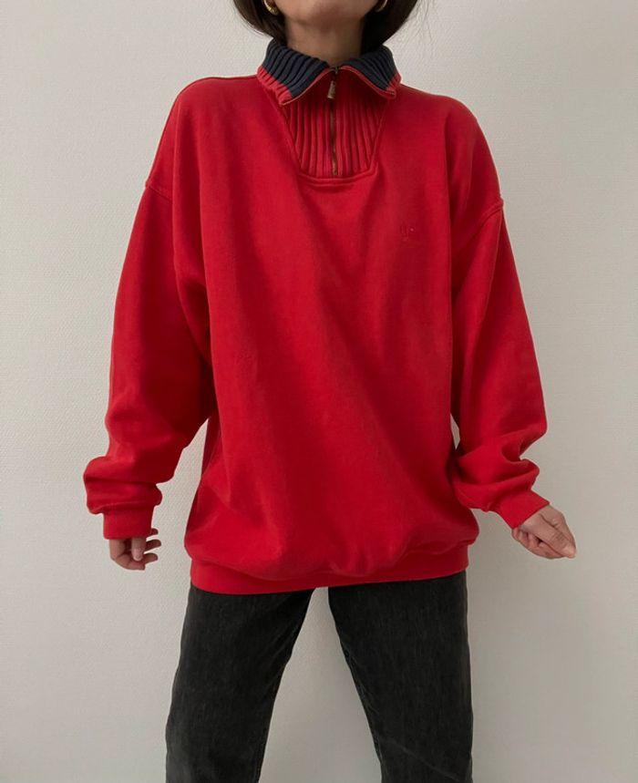 Oversized sweat rouge à col camionneur - photo numéro 17