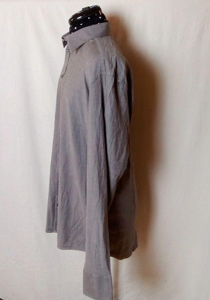 Chemise unie manches longues Façonnable gris foncé taille XL - photo numéro 4