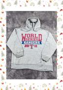 👕 Sweat à capuche University Rare Vintage y2k 90s 2000s World Series Rangers 2011 Gris Taille S 👕