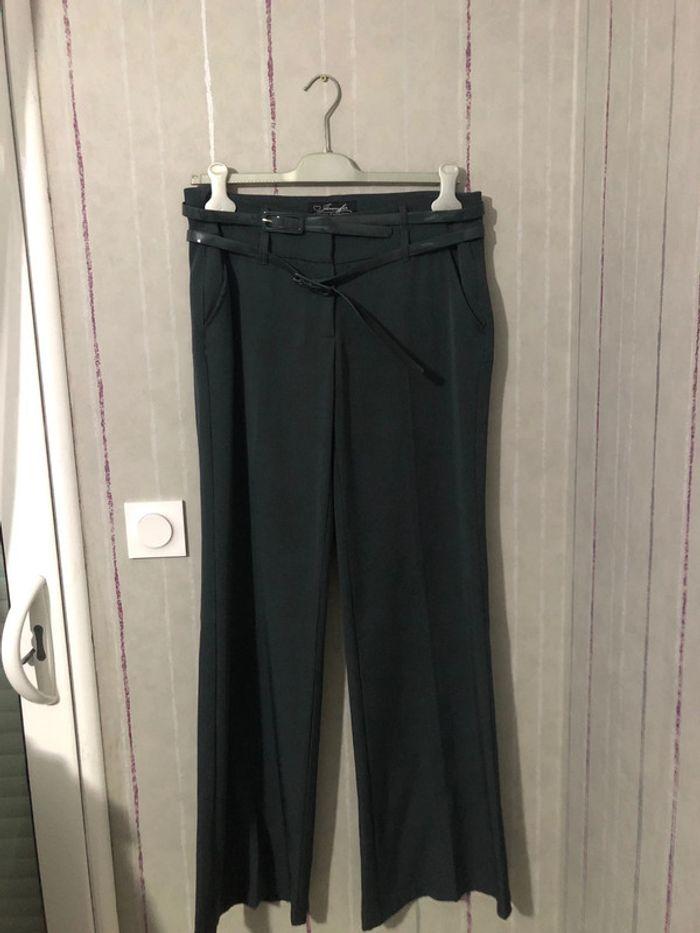 Pantalon droit avec double ceinture - photo numéro 1