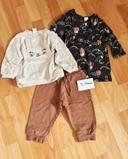 Lot fille - pantalon jogger, sweat et CADEAU - 9/12 mois