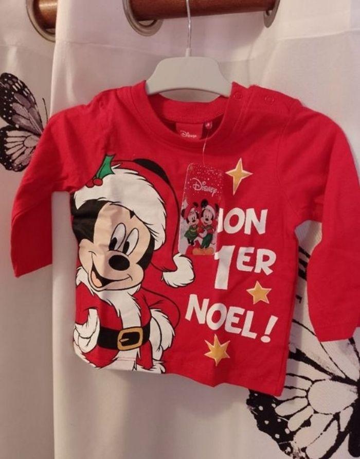 Tee shirt Mickey Noël 6 mois