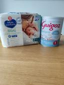 Lait guigoz optipro et couches taille 2