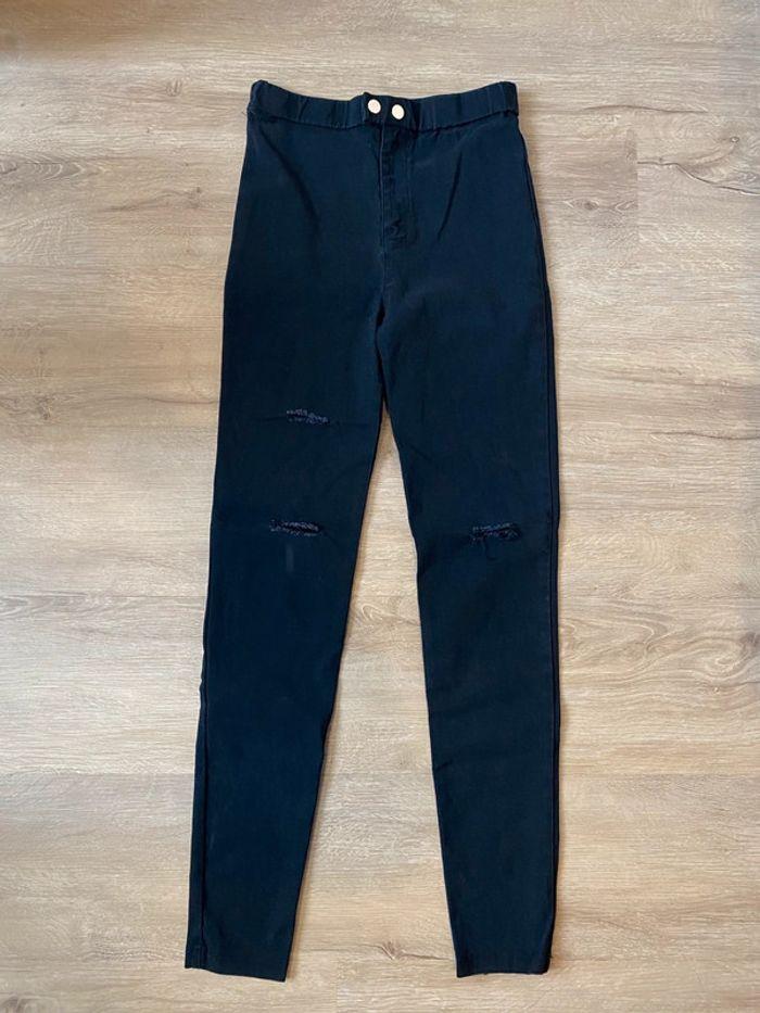 Pantalon à trous noir élastique taille S / 36 Shein - photo numéro 2