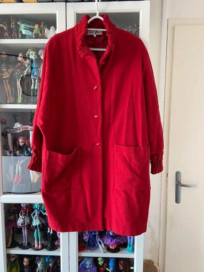 Manteau en laine rouge Umberto Monza - photo numéro 1