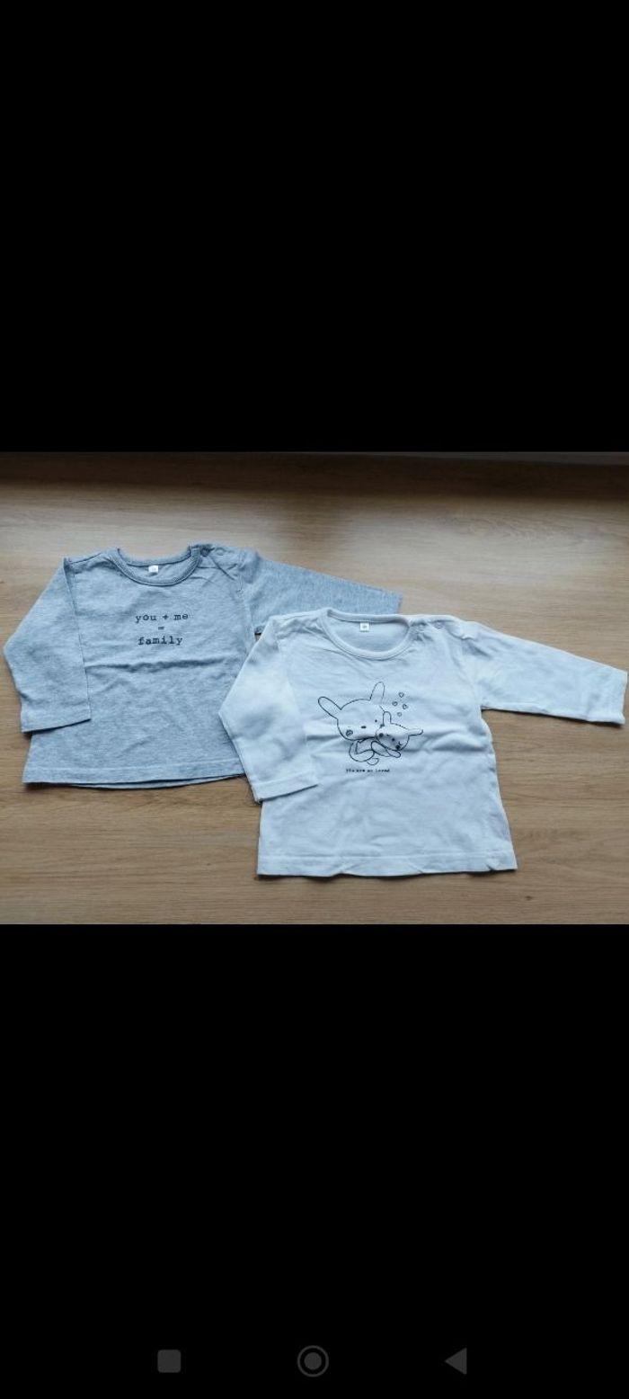 Lot de 2 tee shirt manches longues et 2 pantalons - photo numéro 1