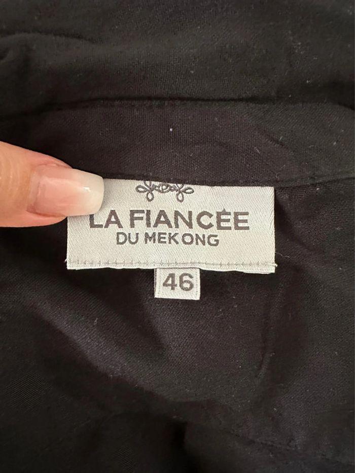 Chemise ethnique aztèque noire bleue et dorée La fiancée du Mékong T46 3XL - photo numéro 7