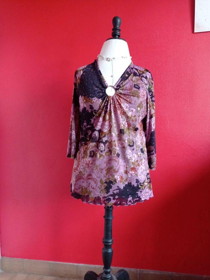 Blouse taille 44 Mauve et multicolore - photo numéro 2