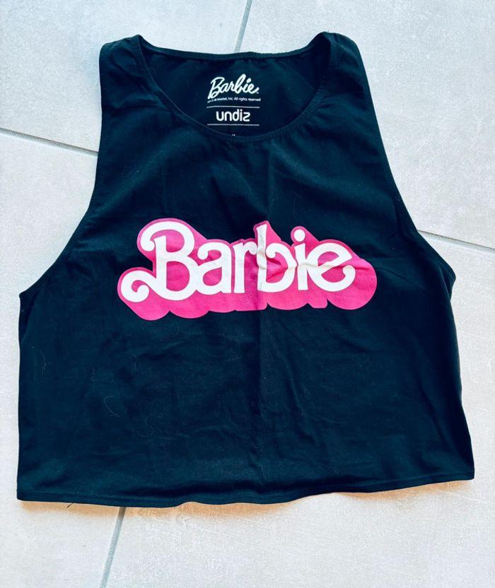 Joli Crop top brassière Undiz Barbie noir et rose neuf - photo numéro 1