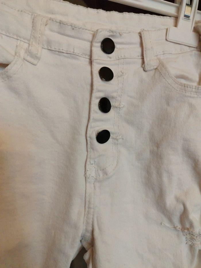 Jeans droit blanc déchiré troué Shein S/36 - photo numéro 9