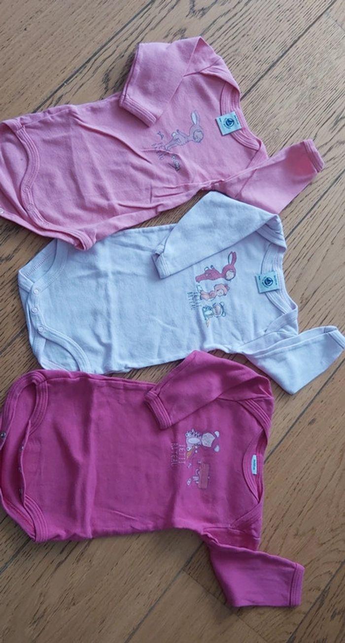 Lot de 3 Bodies Petit Bateau 3 mois - photo numéro 1