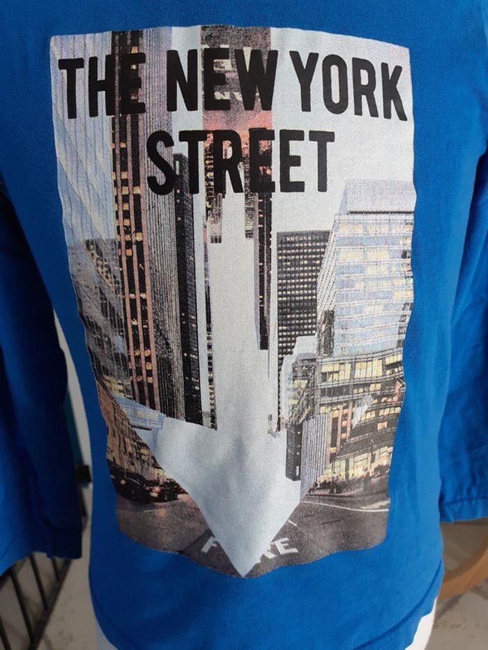 tee shirt bleu, manches longues, new york, 4 ans - photo numéro 2