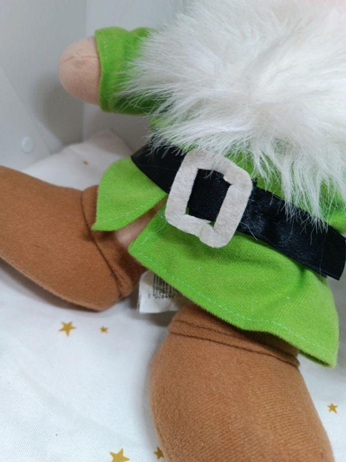 Peluche doudou Teddy snow white blanche Disney nains dwarf vert green ferpel happy joyeux - photo numéro 7