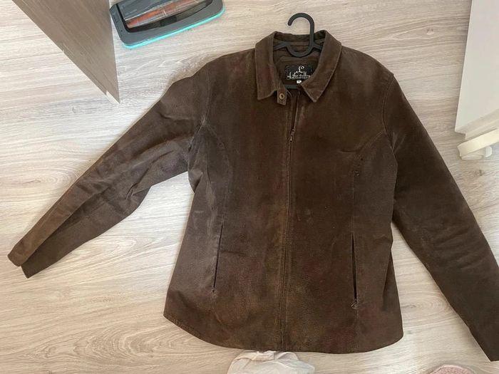 Veste en cuir effet peau marron - photo numéro 1