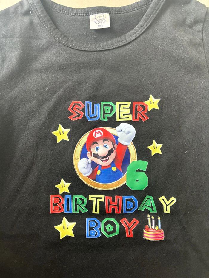 T-shirt happy birthday 6 ans Mario - photo numéro 2