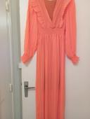 Robe longue orange fluo