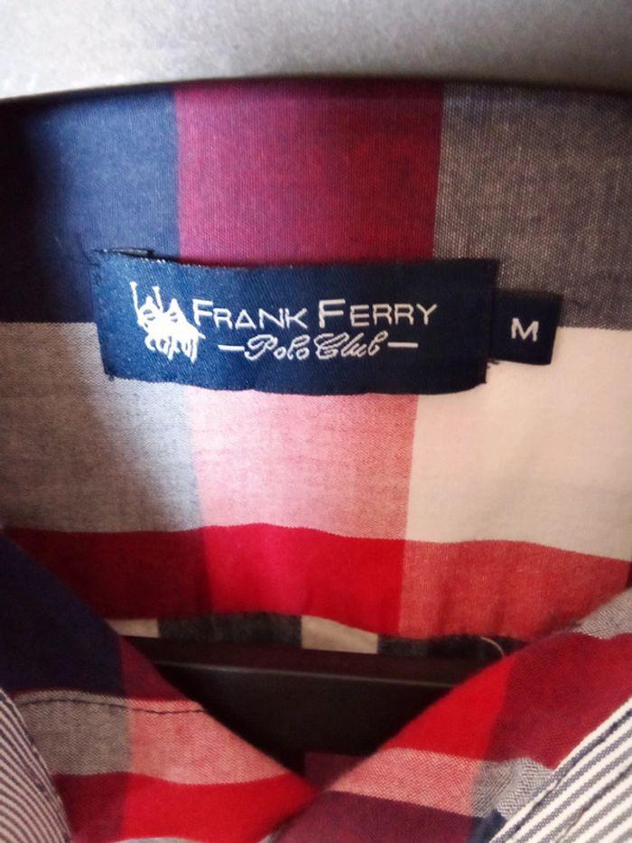 Chemise manches longues à carreaux Franck Ferry rouge et bleu taille M - photo numéro 6