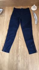 Pantalon équitation taille 36 / legging taille haute bleu fermeture éclair en bas