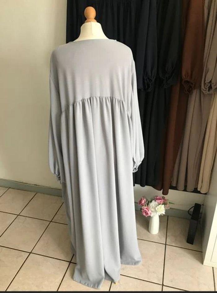 Abaya ballon gris clair 🌙 ourlet gratuit - photo numéro 3