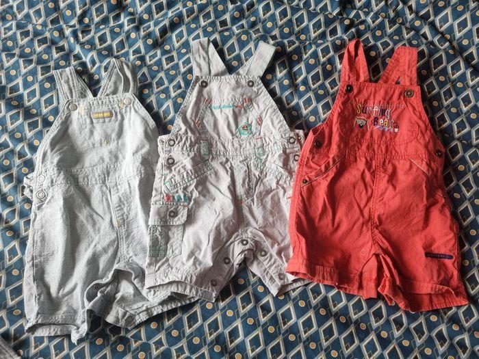 Lot de 3 salopettes courtes taille 6 mois - photo numéro 1