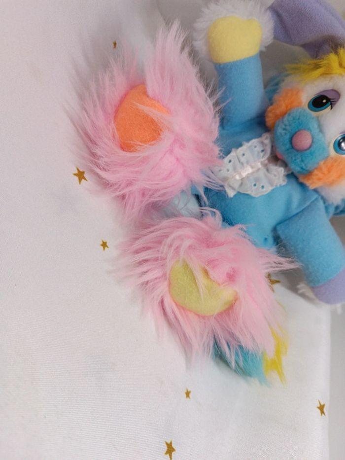 1986 Peluche doudou popples vintage pyjama mini petit bleu jaune rose puffball mattel pom - photo numéro 3