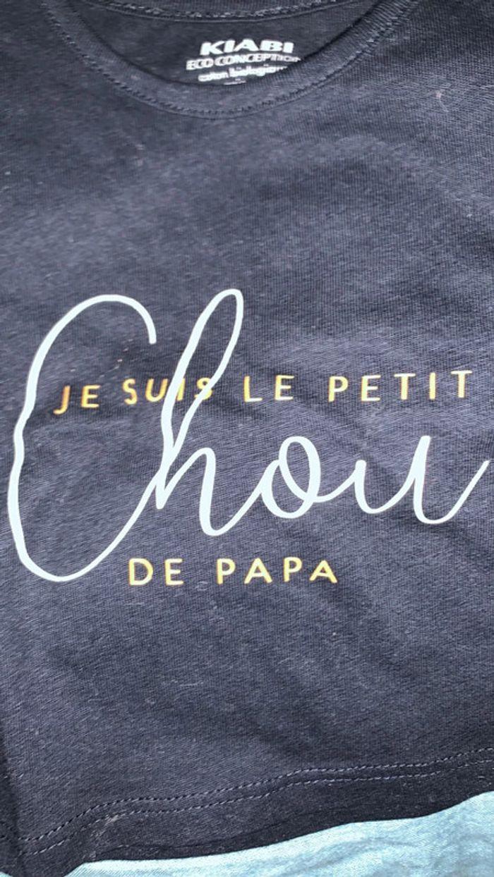 Lots de deux tee-shirt manche longue, Kiabi. 1 mois, bleu marine, neuf sans étiquettes - photo numéro 4