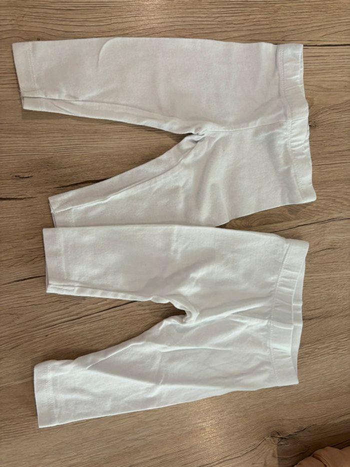 Lot de deux legging blanc six mois bébé fille - photo numéro 1