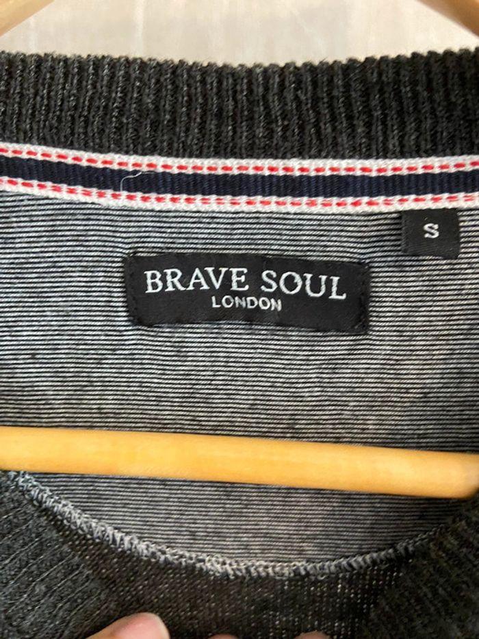 Pull brave soul gris taille s - photo numéro 2