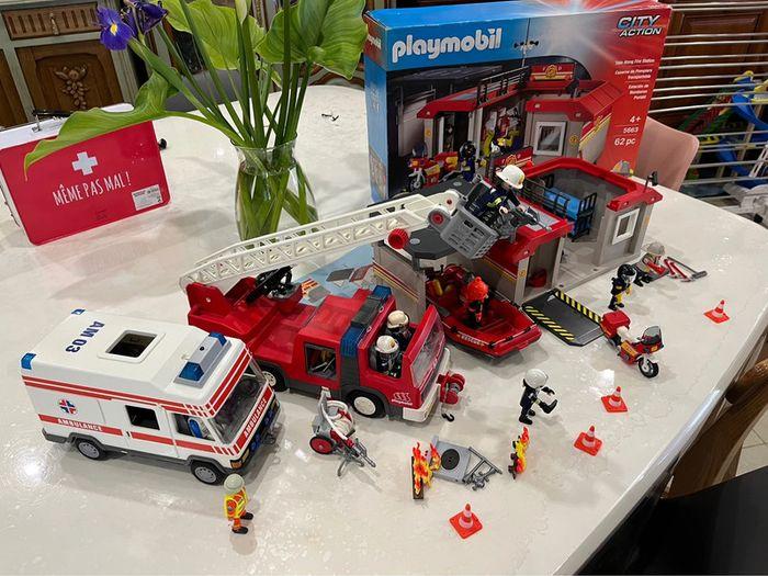 Ensemble playmobil pompiers - photo numéro 1